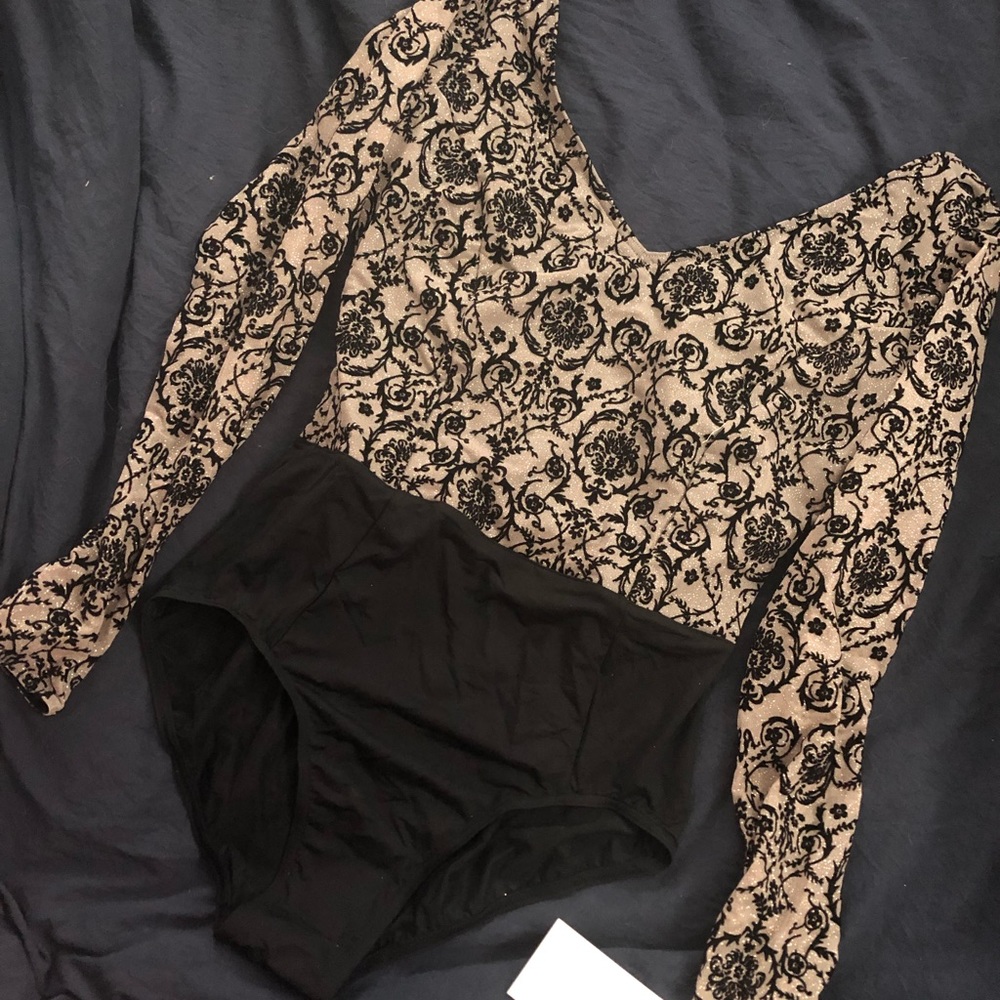 Black and Tan/Gold Capezio Leotard